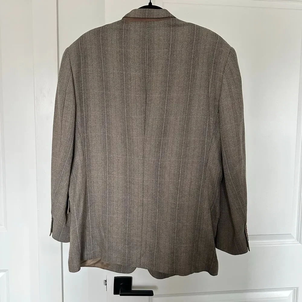 Vintage Christian Dior Monsieur (46R) Brown Tweed Wool Blazer Quiet Luxury